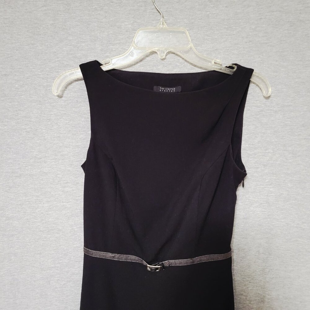 Women's The Limited Sleeveless Black Little Dress with Front Slit Size 2 - Picture 2 of 7